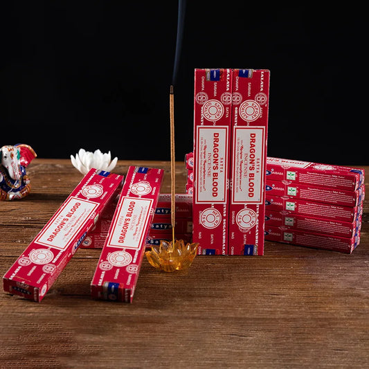 Satya Indian Incense Sticks Handgefertigte Aromen für hausgemachtes Indien Weißer Salbei Drachenblut NAG Champa