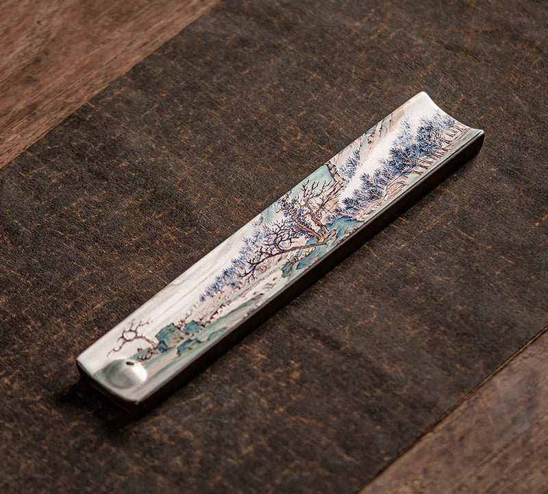 エレガントな陶器製香炉（お香立て皿）
