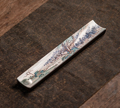 エレガントな陶器製香炉（お香立て皿）