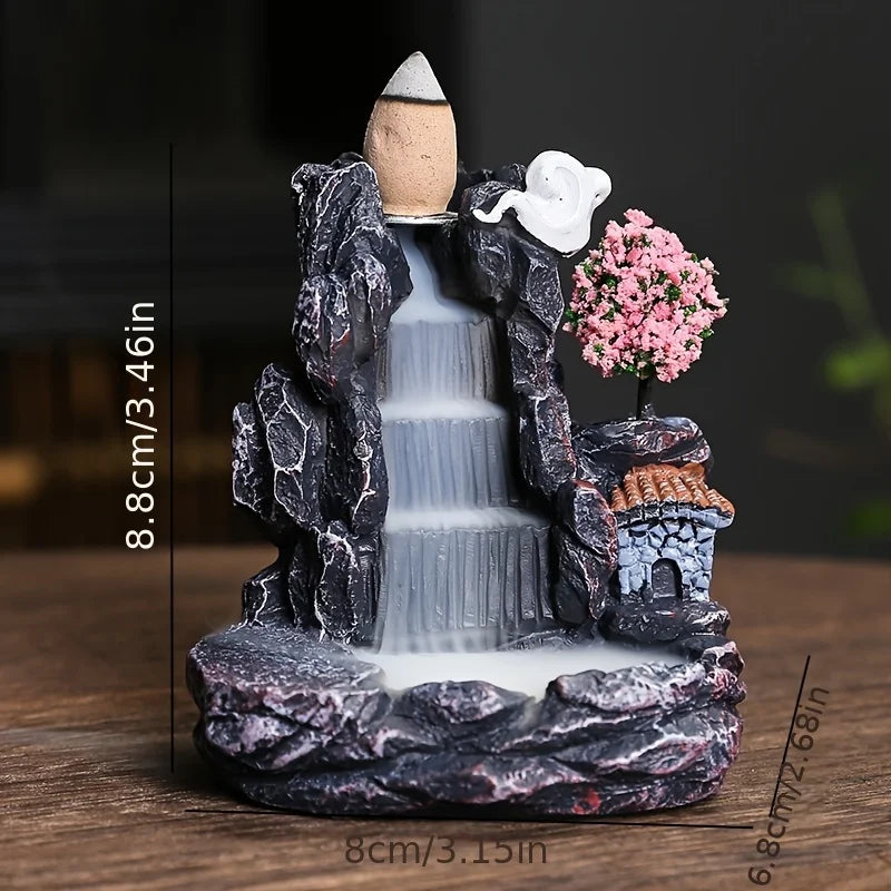 Zen Wasserfall-Räuchergefäß Bergfluss-Rückfluss-Räucherhalter für Zuhause