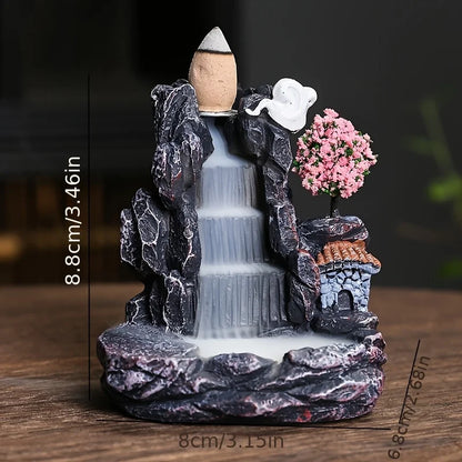 Zen Wasserfall-Räuchergefäß Bergfluss-Rückfluss-Räucherhalter für Zuhause