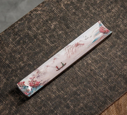 エレガントな陶器製香炉（お香立て皿）