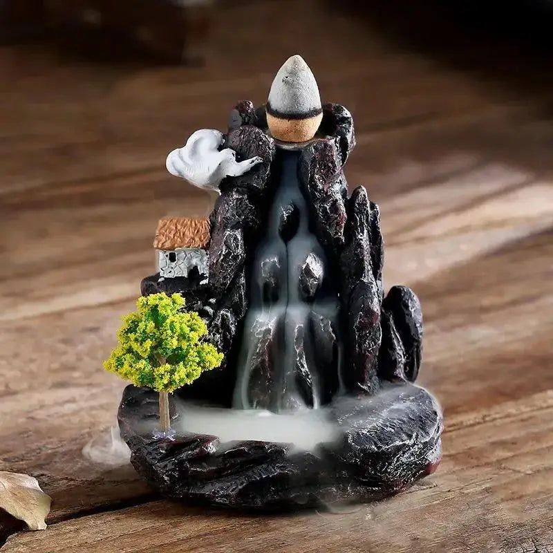 Zen Wasserfall-Räuchergefäß Bergfluss-Rückfluss-Räucherhalter für Zuhause